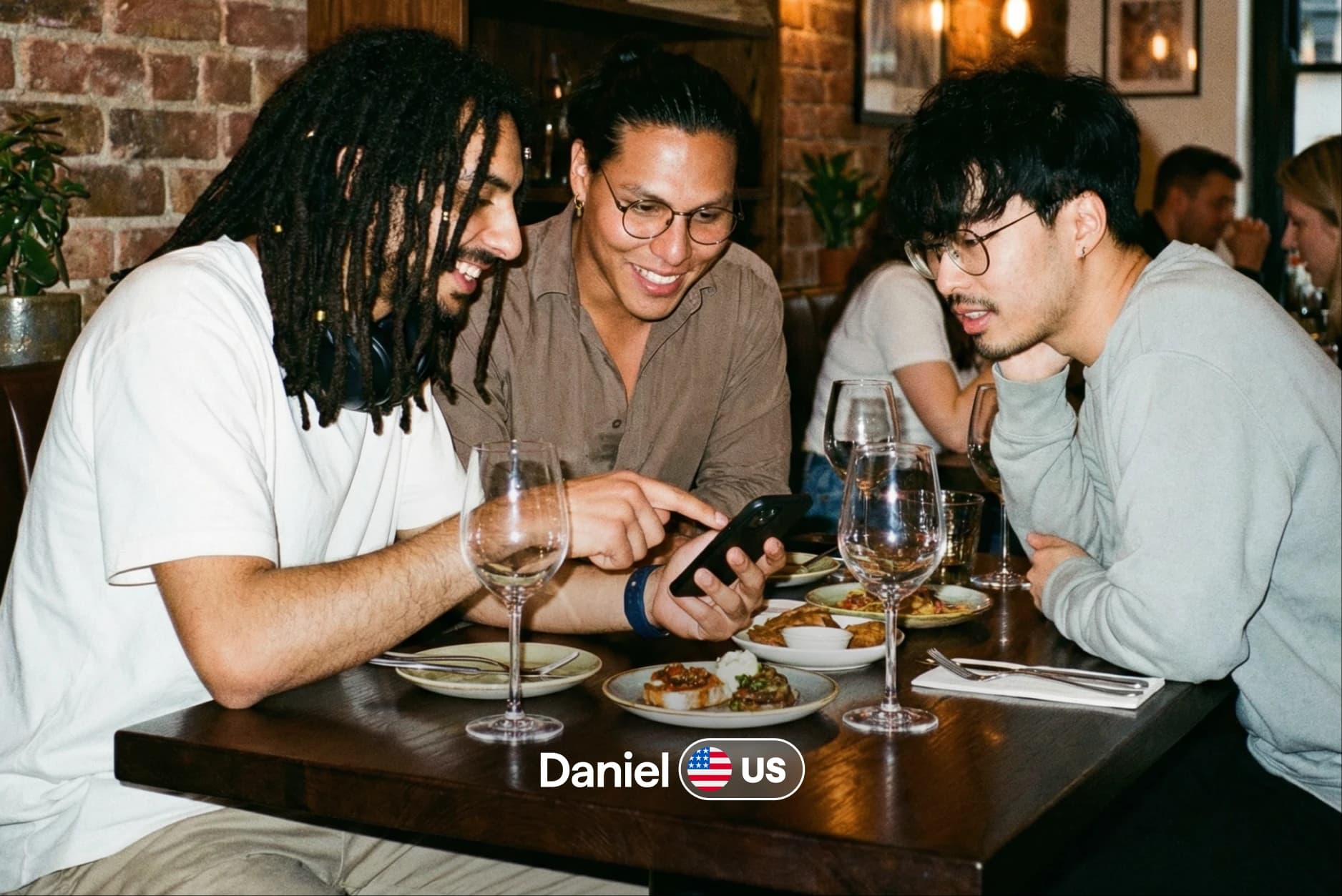 Daniel from the US spending at Chez Panisse with friends