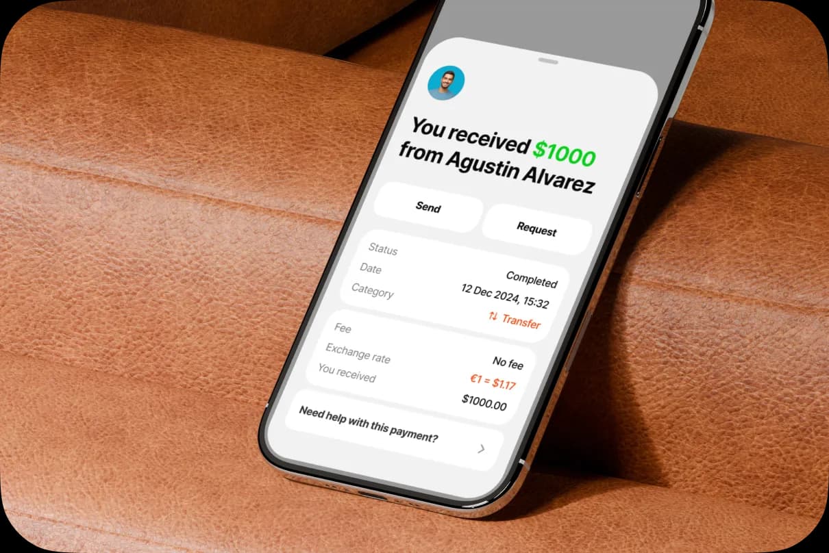 Phone showing a Morse payment received in Mexico